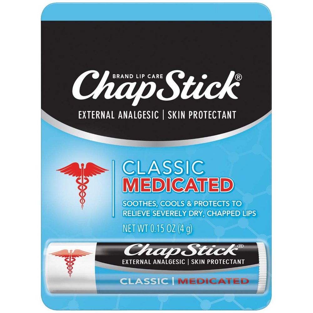 ChapStick Classic Medicated Lip Balm Tube, Chapped Lips Treatment and Skin Prote